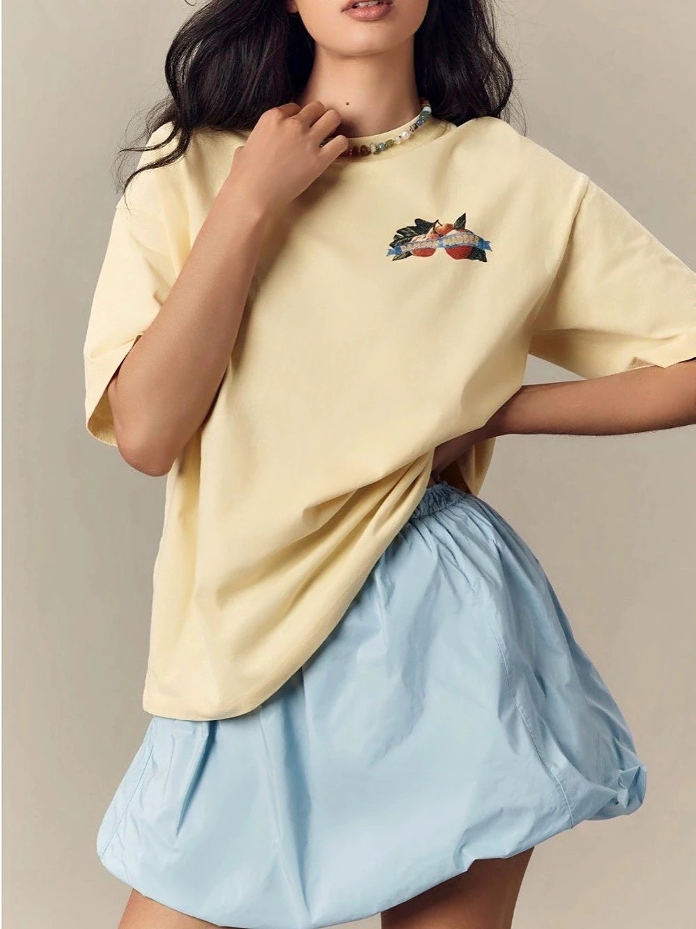 Damson Madder x Anthropologie Fruits D'été Oversized Graphic Tee Fruits D'été